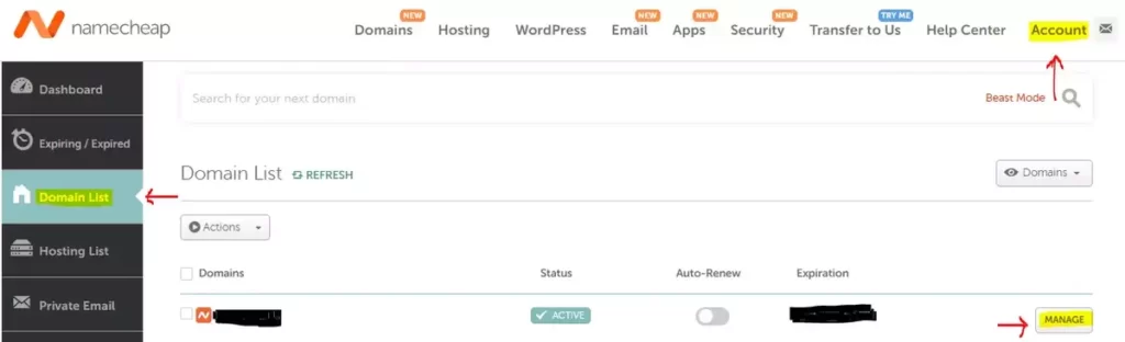 manage-domain-list-in-account-section-of-namecheap-domain-name-provider
