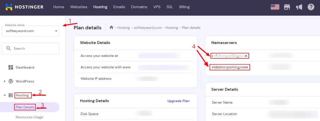 copy-dns-nameservers-from-hostinger-hosting-account-info-section