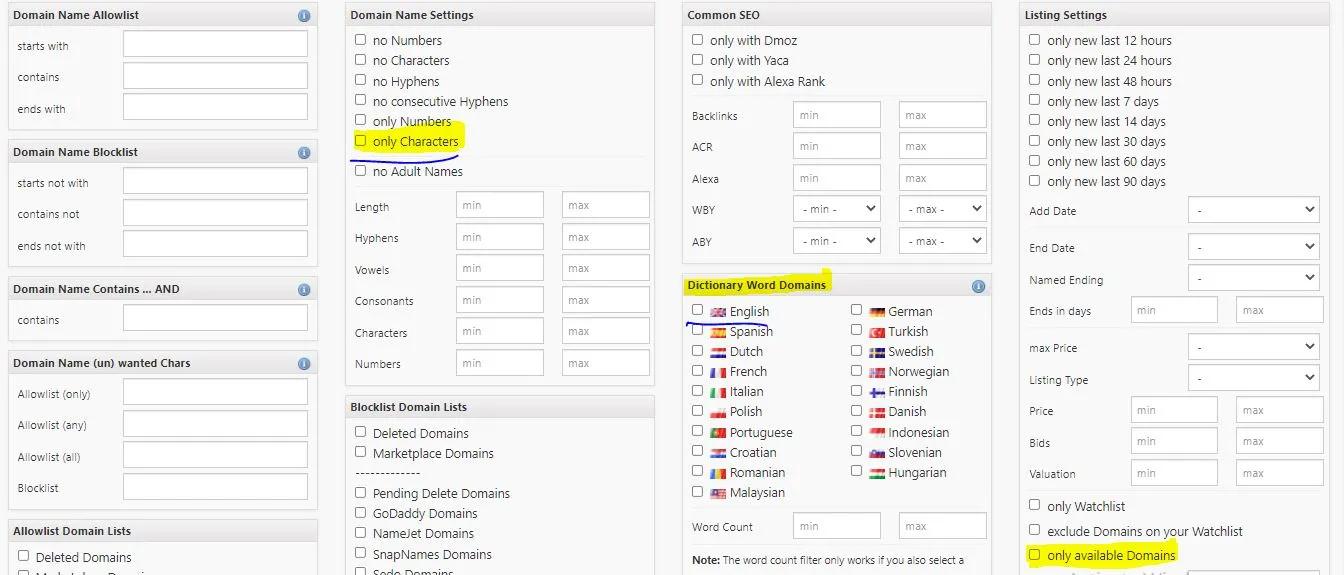 choose-filters-in-expired-domains-to-choose domain-name