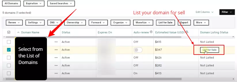 List-your-domain-name-on-go-daddy-to-sell